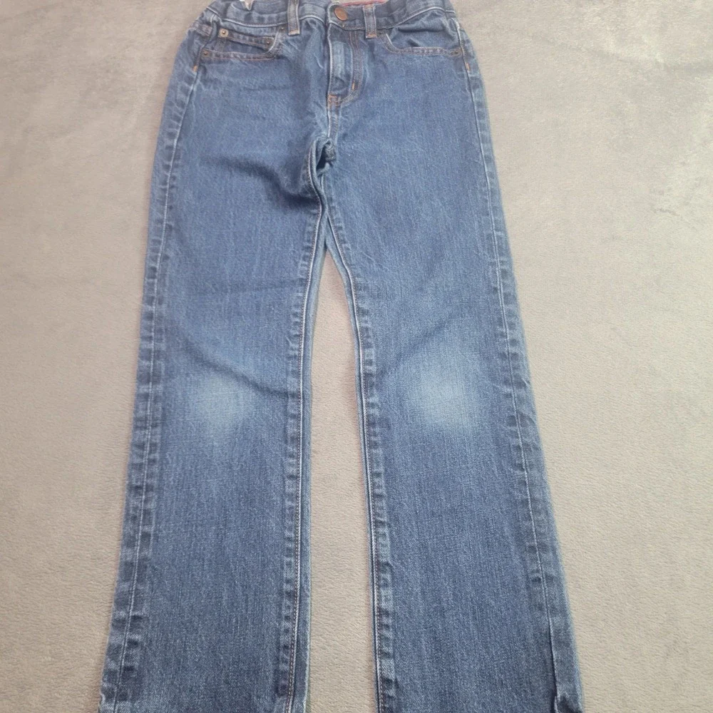 Crewcuts‎ J.Crew Boys Straight Leg Jeans Blue Denim Adjustable Waist Size 8